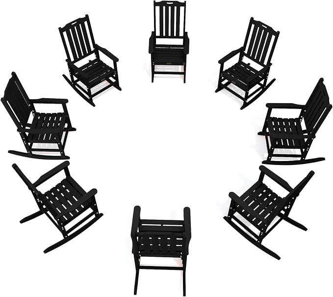 THOEOE Oversized Rocking Chair Set of 8, Outdoor Rocking Chair by THOEOE