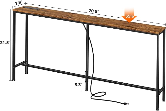 SUPERJARE 70 Inch Console Table - Image 3