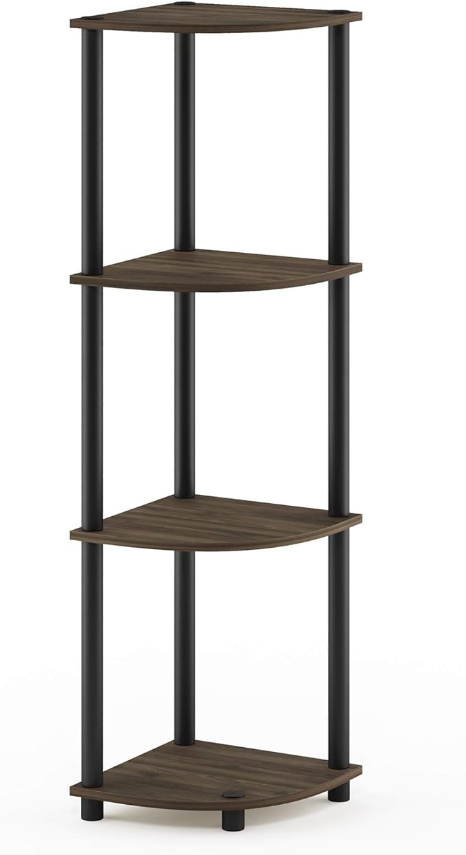 Furinno TURN-N-TUBE Corner Shelf, 4-Tier Corner Bookshelf, Display Storage by Furinno-FitsYourSpaceFitsYourBudget