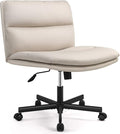 EMIAH Criss Cross Chair with Wheels Home Office Desk Chairs PU-Padded Vanity by EMIAH
