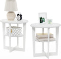 Furinno JAYA Side Table Set of 2, 2-Tier Round Modern End Table by Furinno-FitsYourSpaceFitsYourBudget