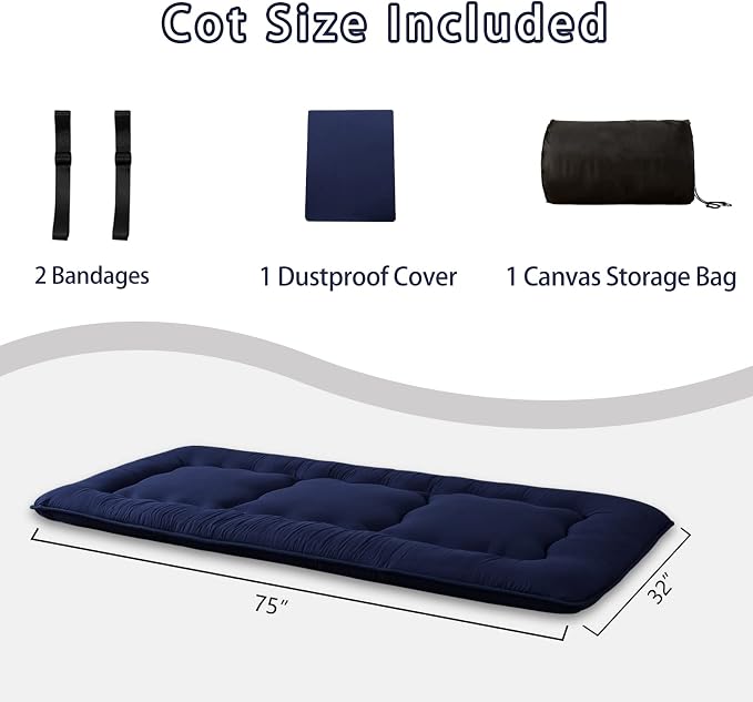 MAXYOYO Cot Japanese Floor Futon Mattress, Single Size Tatami Mat Sleeping Pad - Image 2