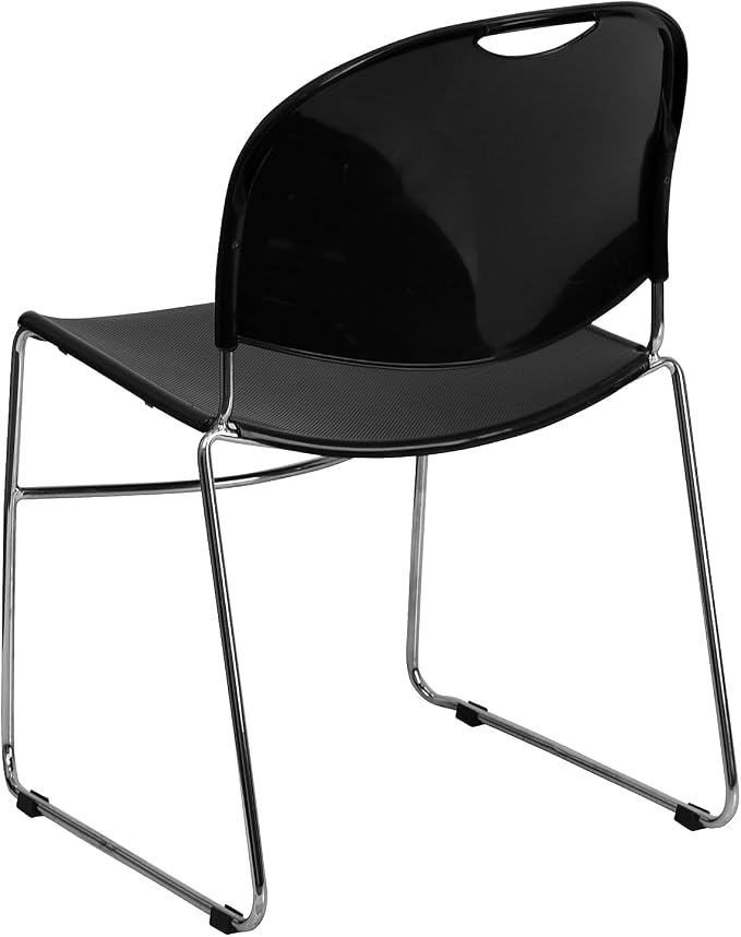 Flash Furniture HERCULES Series 880 lb. Capacity Black Ultra-Compact Stack Chair - Image 5