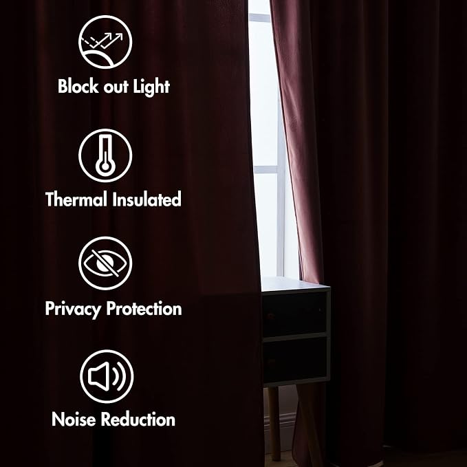MIULEE Velvet Curtains 90 inches 2 Panels - Image 5