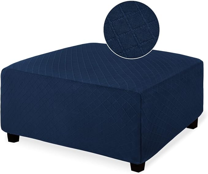 NeColorLife Ottoman Cover Square Large Slipcover Stretch Footrest Stool Covers by NeColorLife