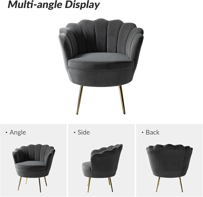 HULALA HOME Modern Velvet Accent Chairs Set of 2 - Image 3