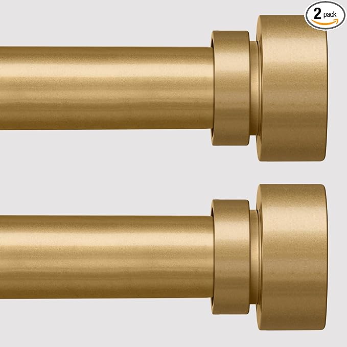 Lootkell 2 Pack Modern Gold Curtain Rods by Unknown
