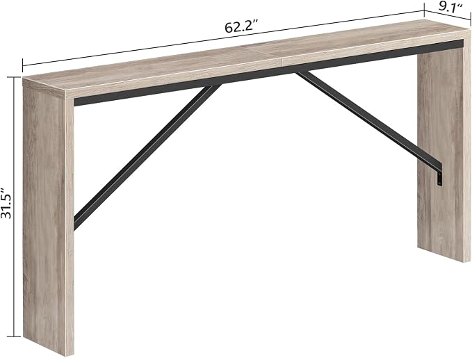 MAHANCRIS Console Table, 62.2" Long Sofa Table Behind Couch, Narrow Entryway - Image 3
