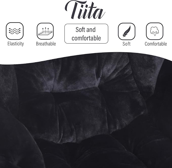 Tiita Lazy Chair with Ottoman, Comfy Leisure Sofa Armchair with Ottoman - Image 9
