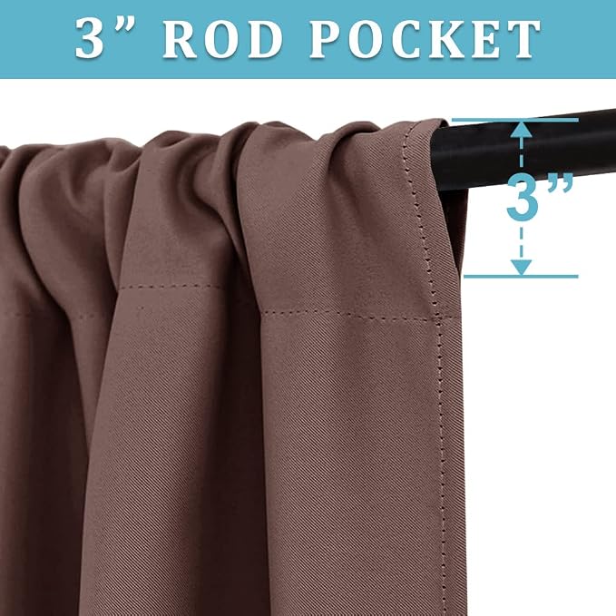 RYB HOME Half Curtain Tiers 36 inch Length, Rod Pocket Summer Heat Blocking - Image 2