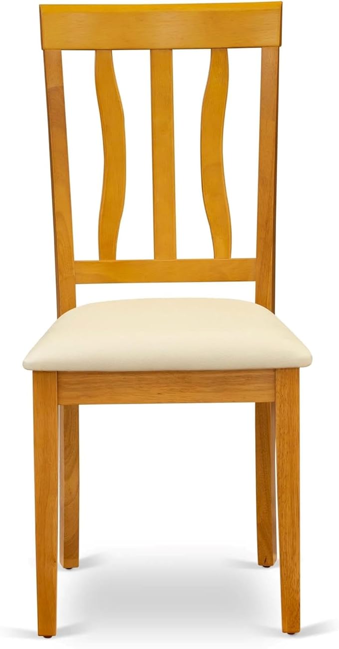 East West Furniture ANC-OAK-LC Antique Kitchen Dining Chairs - Image 4