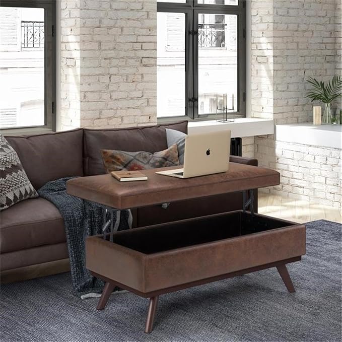 SIMPLIHOME Owen Lift Top Coffee Table Storage Ottoman - Image 2
