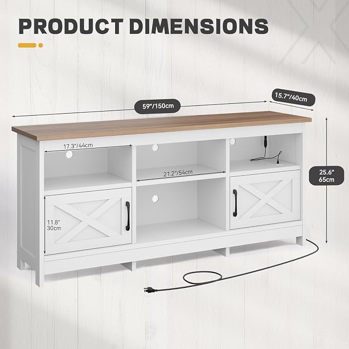 YITAHOME TV Stand for 65 Inch TVs, Entertainment Center - Image 2