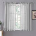 Tollpiz Sheer Curtains Linen Textured Bedroom Curtain Sheers Light Filtering by Tollpiz