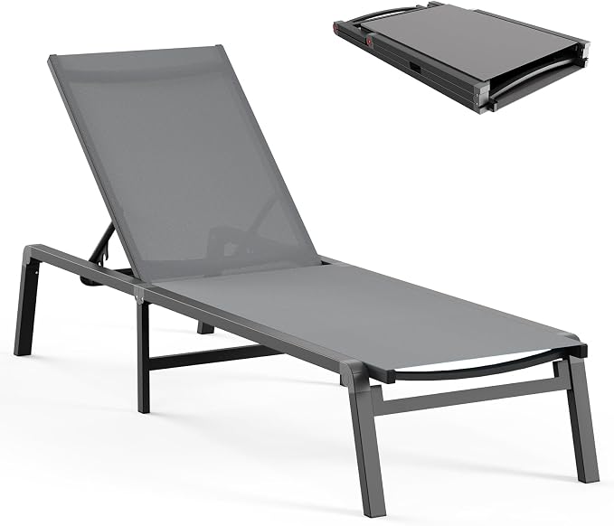 Aluminum Chaise Lounge Ourdoor by CIOKEA