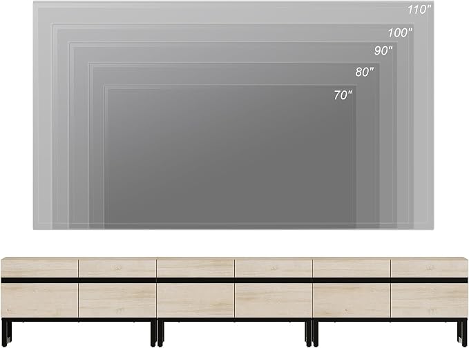 WAMPAT Modern TV Stand for 32-110 Inch TVs, Wood Entertainment Center - Image 4