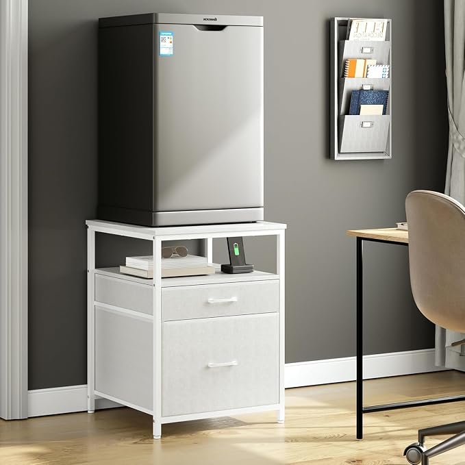 Herture Mini Fridge Stand with 3 Storage, Mini Fridge Cabinet, Beverage Fridge - Image 6