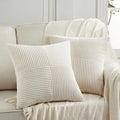 Fancy Homi 2 Packs Boho Cream Decorative Throw Pillow Covers 18x18 Inch by Fancy+Homi