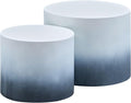 Small Round Coffee Table Nesting End Table Set of 2, MDF Side Circle Accent by HanStrong