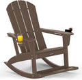 Outdoor Oversized Adirondack Rocking Chairs, All Weather HDPE Patio Rocking by ABCPATIO