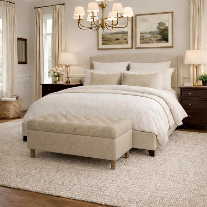 Homepop Home Decor | Tufted Ainsley Button Storage Ottoman Bench - Image 4