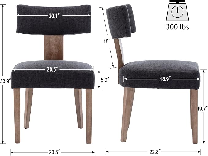 VESCASA Upholstered Farmhouse Dining Chairs - Image 7