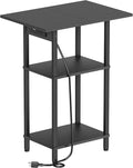 Asgolion Tall End Table with Charging Station, Skinny Nightstand with USB Ports by Asgolion
