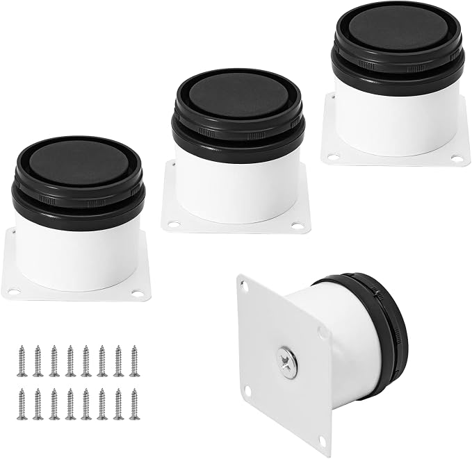 Set of 4 Stainless Steel Furniture Legs 2 Inch, Adjustable Round Cabinet Legs by Kyuionty