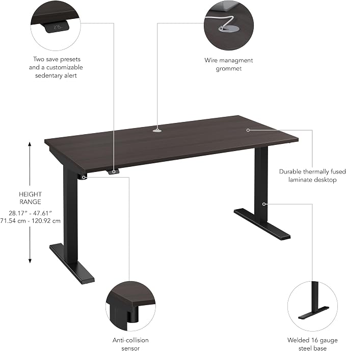 Bush Business Furniture 60-inch Electric Height Adjustable Standing Desk - Image 7