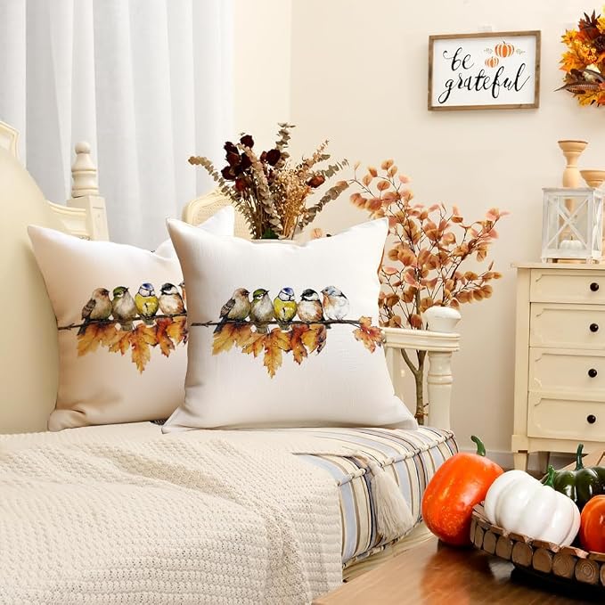 RABUSOFA Fall Outdoor Pillow Covers 18x18 Inch Waterproof Outdoor Thanksgiving - Image 6