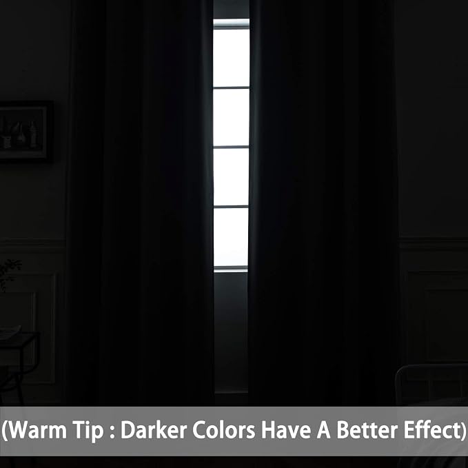 Yakamok Room Darkening Curtains Thermal Insulated Gray Blackout Curtain Panels - Image 3