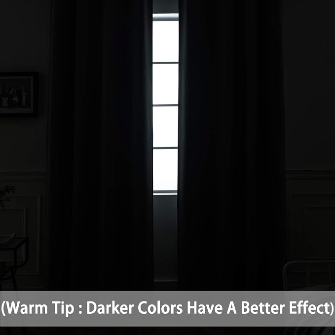 Yakamok Blackout Curtains with Grommet Thermal Insulated Room Darkening Window - Image 3