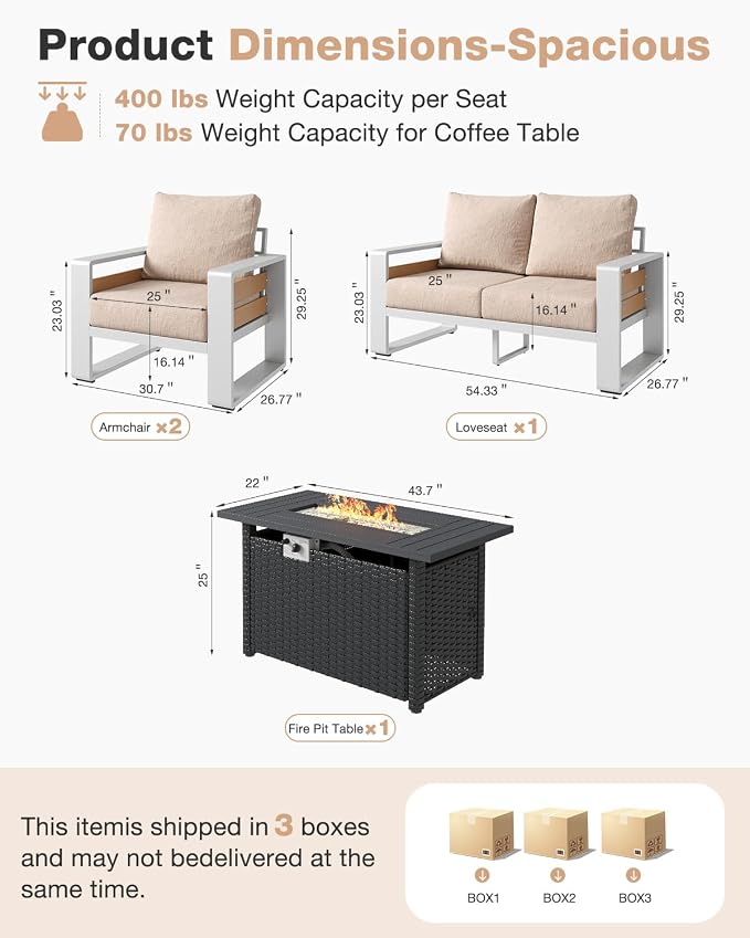 Aoxun Aluminum Patio Furniture Set - Image 7