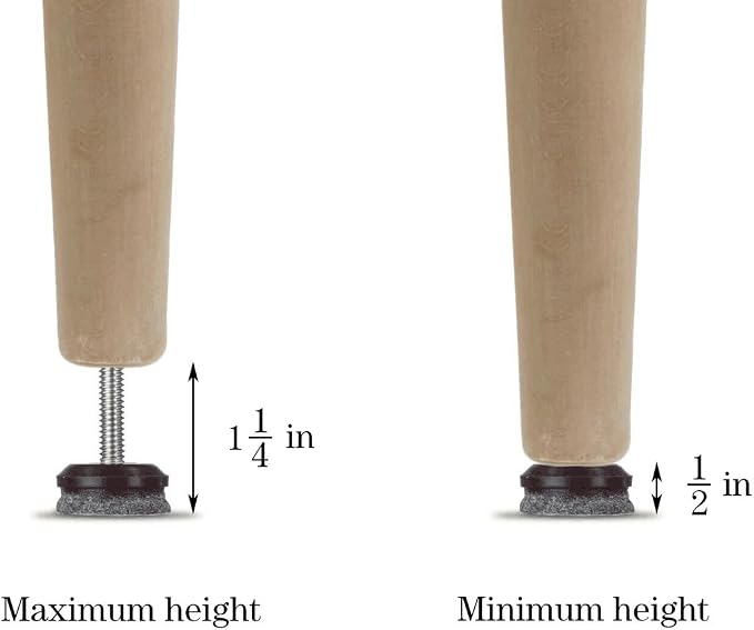HUAYY 4 Pack Adjustable Furniture Leveling Feet, 1/4-20 Threaded Stem, - Image 4