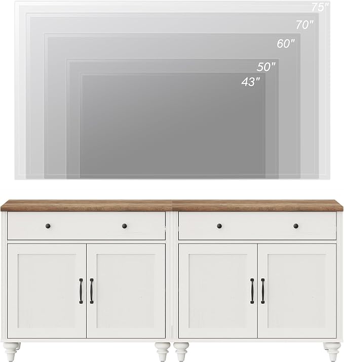 WAMPAT Farmhouse TV Stand for 75 inch TV - Image 5