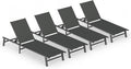 Ciokea Foldable Outdoor Lounge Chair Set of 4, No Assembly Aluminum Chaise by CIOKEA
