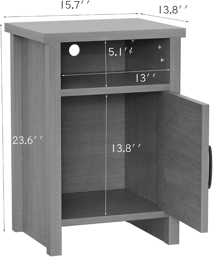 YESHOMY Farmhouse Modern Nightstand - Image 2