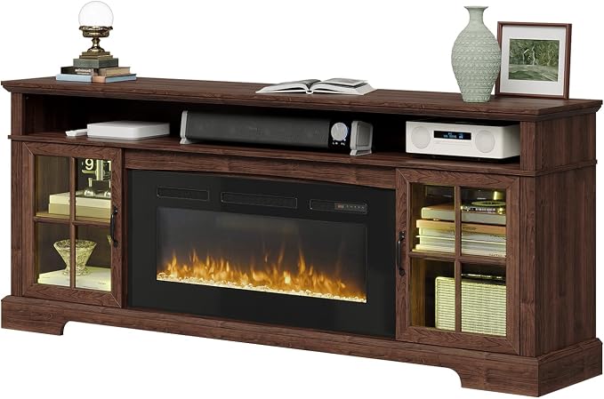 70" Farmhouse TV Stand with 36" Fireplace - Image 9