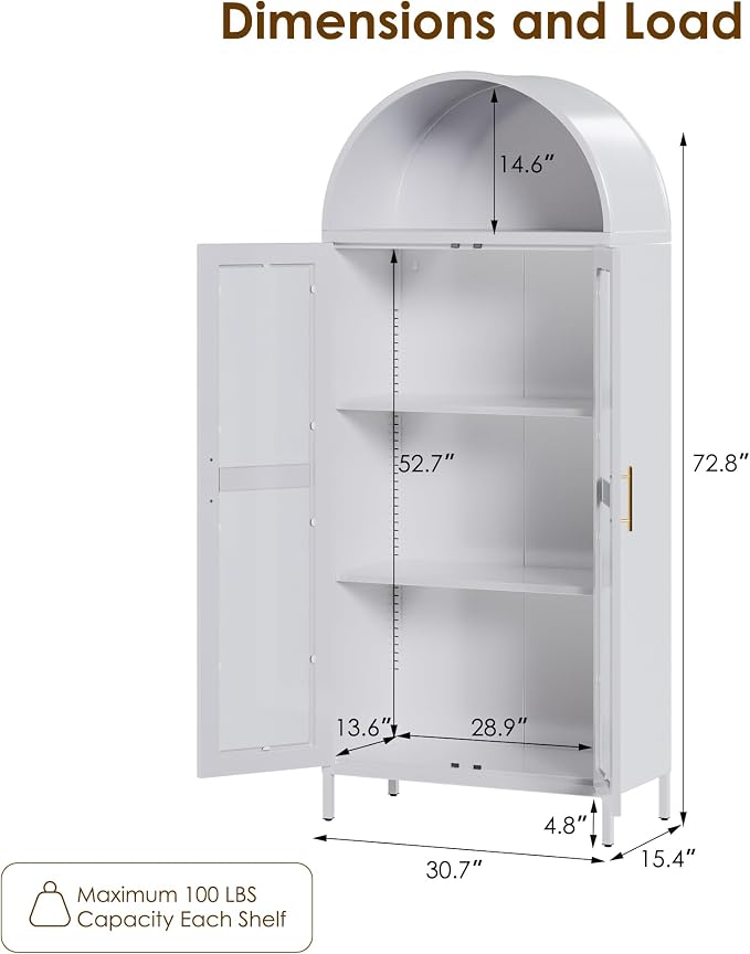 VEXPOR 73" Tall Arched Display Cabinet - Image 2
