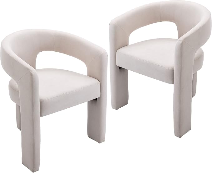 VESCASA Linen Barrel Dining Chair - Image 7