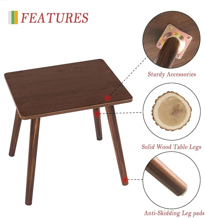 Small Side Table, Mid Century Modern End Tables Living Room, Wood Accent Bed - Image 4