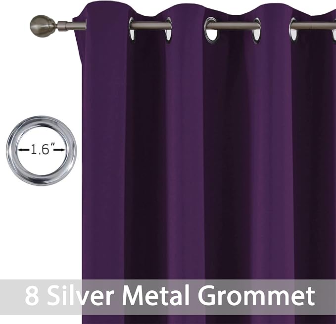Yakamok Wide Thermal Blackout Patio Door Curtain Panel, Extra Wide Curtains - Image 2