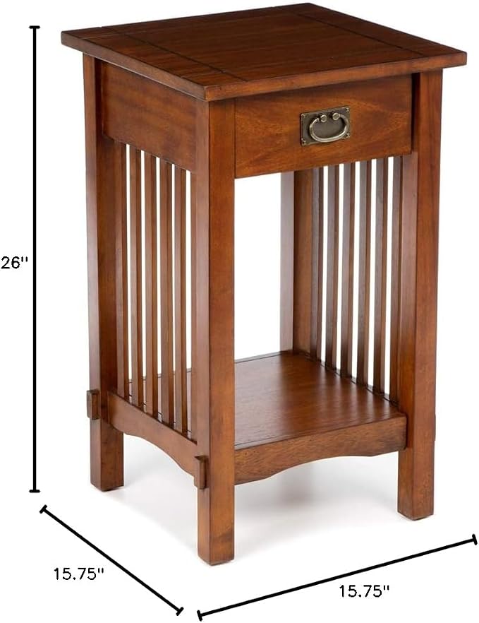 William's Home Furnishing Valencia IV End/Side/Nesting Tables, Antique Oak - Image 8