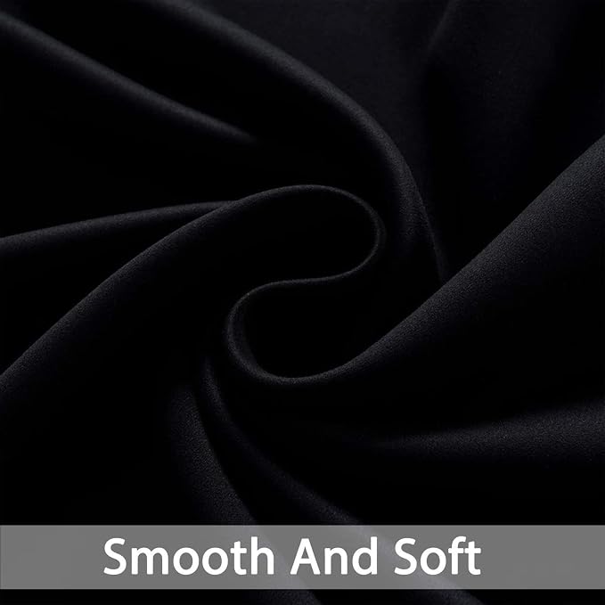 Yakamok Black Room Darkening Grommet Window Drapes Blackout Curtains Thermal - Image 5