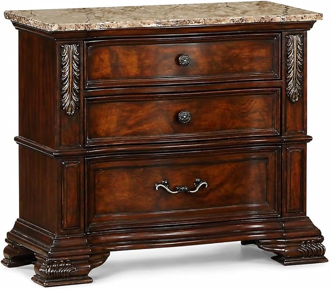 First of a Kind Traditional Wood Bedside Table Santa Monica Collection Cherry - Image 2