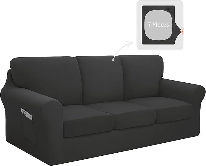 Easy-Going 7 Pieces Stretch Couch Cover Washable Sofa Cover Set by Easy-Going