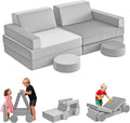 12 Pcs Modular Kids Play Sofa Convertible Foam Floor Mat and Play Fortress by FURNAWAY