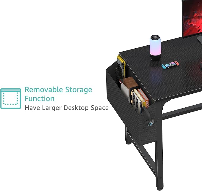 Lufeiya Computer Desk with File Drawers Cabinet, 47 Inch Reversible Home Office - Image 7
