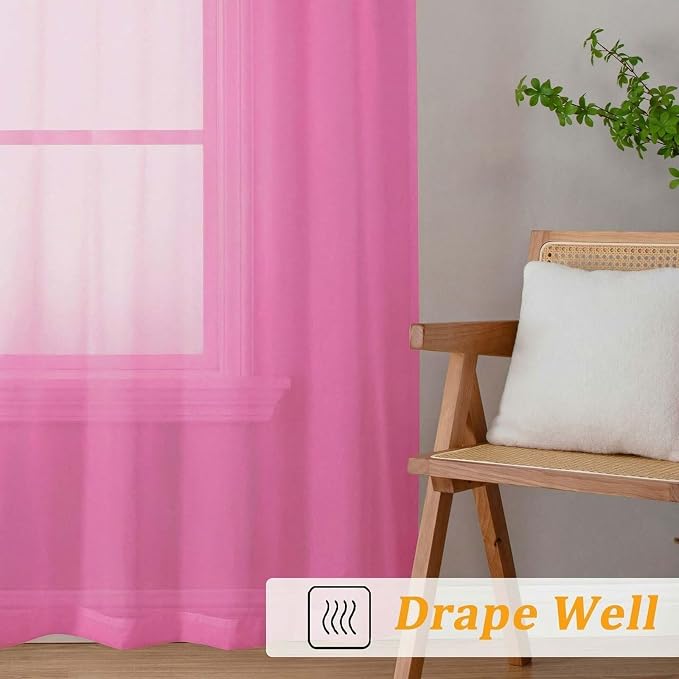 Gwine Sheer Curtains for Living Room 45 inch Length - Image 6