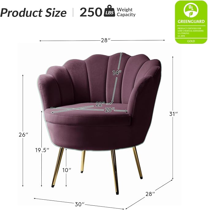 HULALA HOME Modern Velvet Accent Chair - Image 2